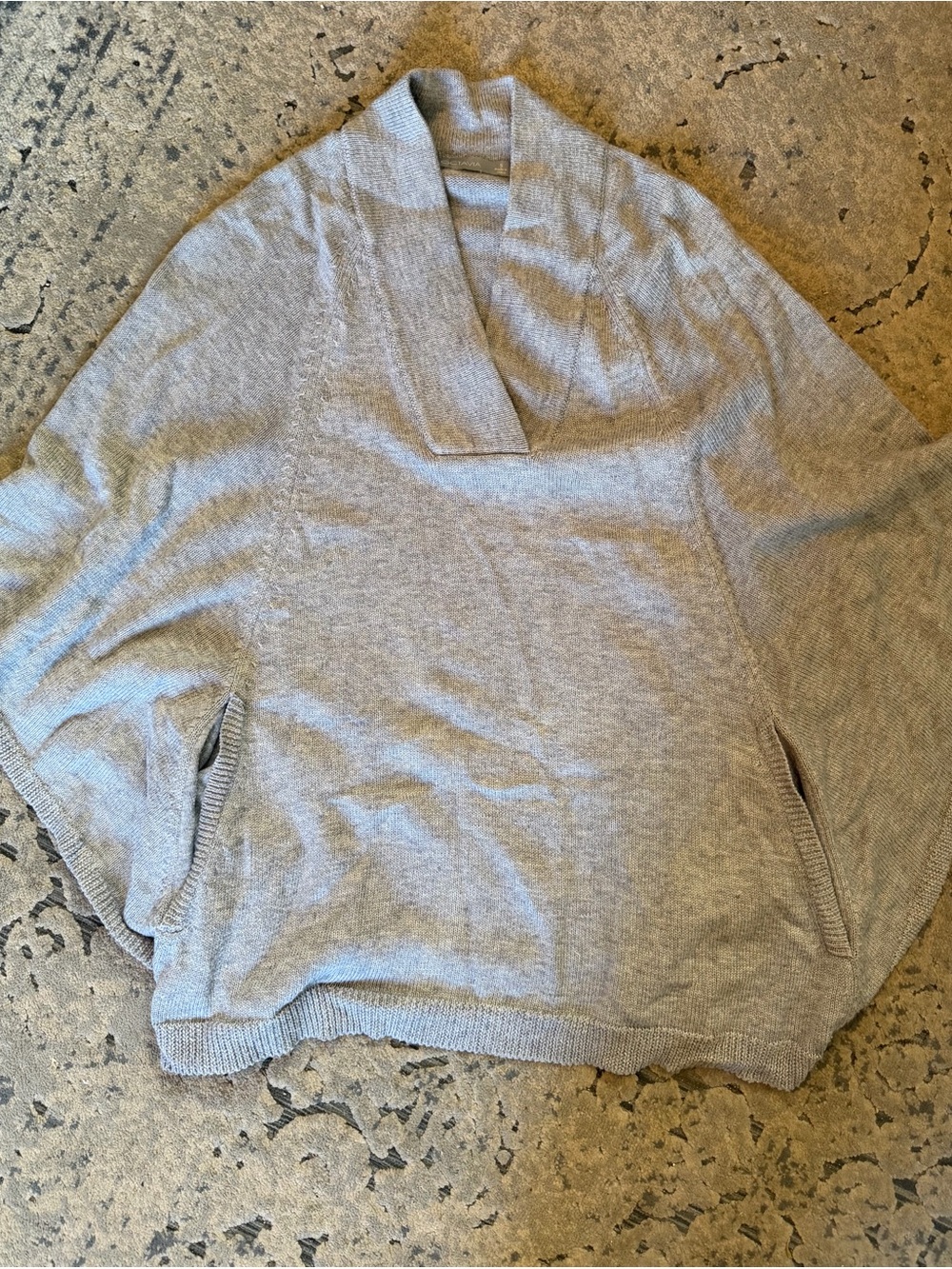 Avia Gray Knit Shawl-Collar Sweater